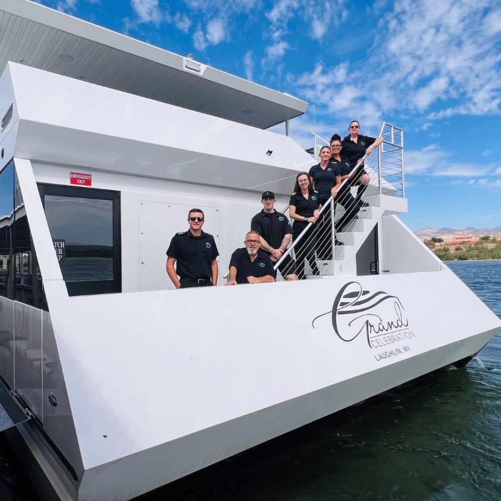 staff standing on stairs