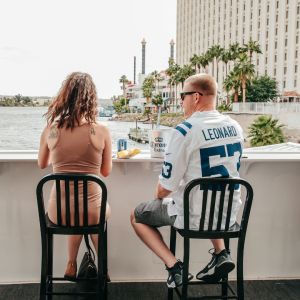 couple on a river boat cruise