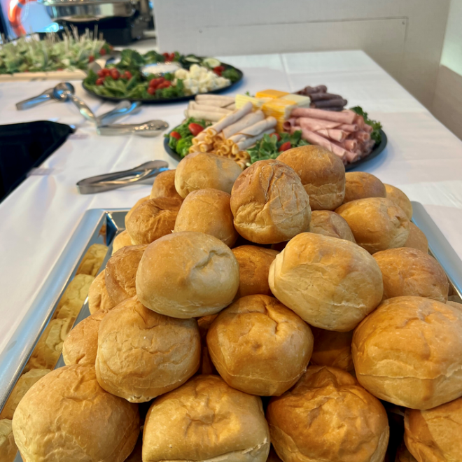 a tray of food on a table