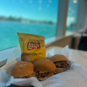 a doughnut sitting on top of a table