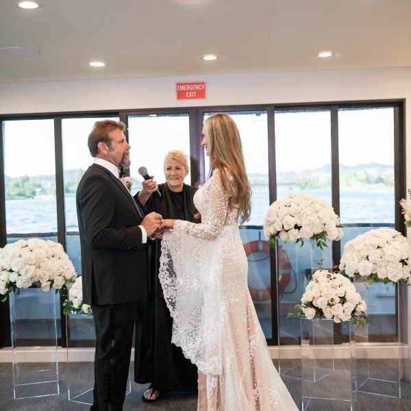 a man and a woman standing in a room