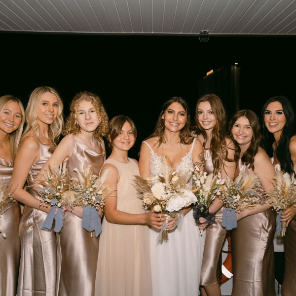 a group of people posing for a photo